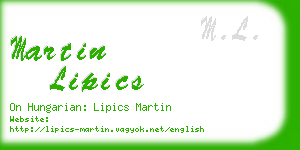 martin lipics business card